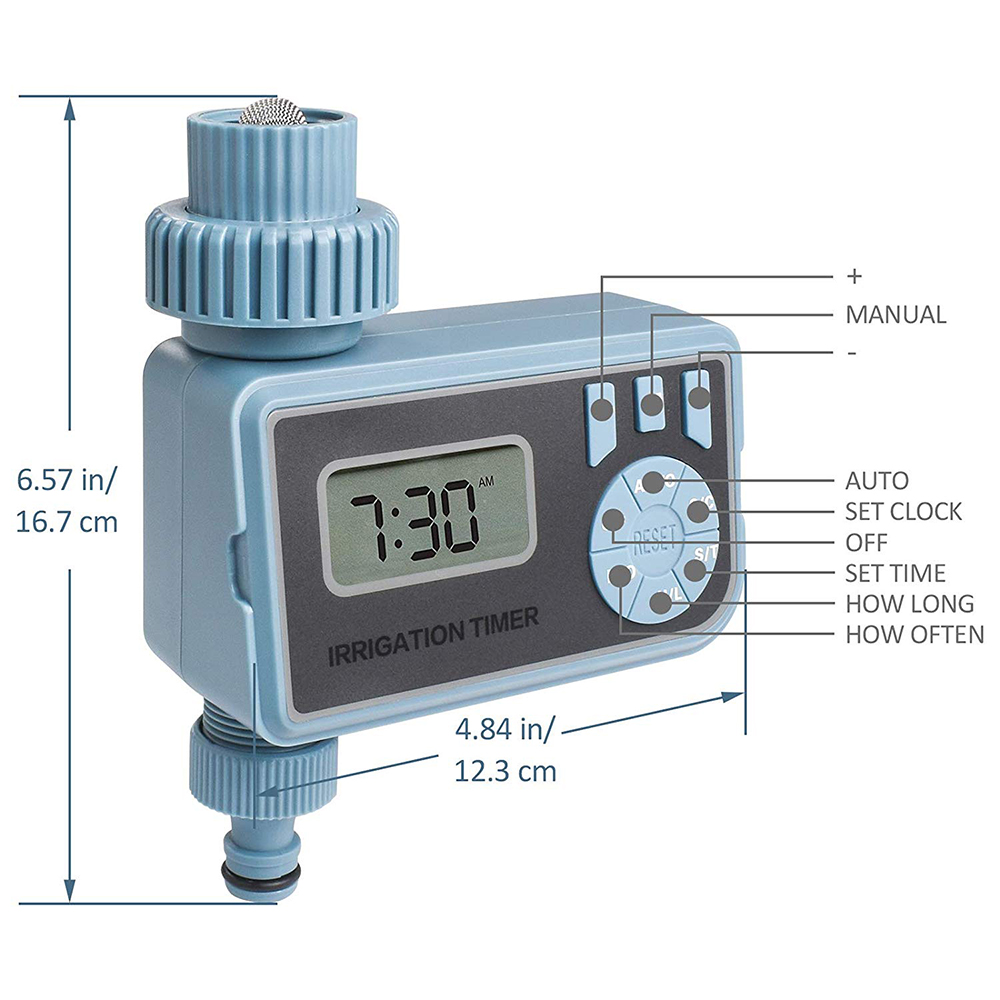 Temporizador digital eletrônico automático, temporizador para água com visor de lcd, sistema inteligente e temporizador de irrigação doméstica, 1 peça: A