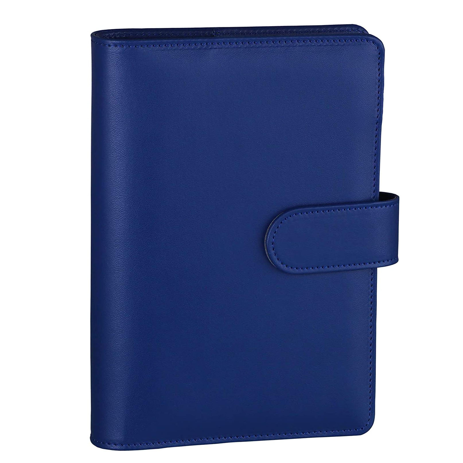 A6 Pu Lederen Notebook Losbladige Bindmiddel Hervulbare 6 Ringband Cover Met Magnetische Gesp Sluiting: Dark blue