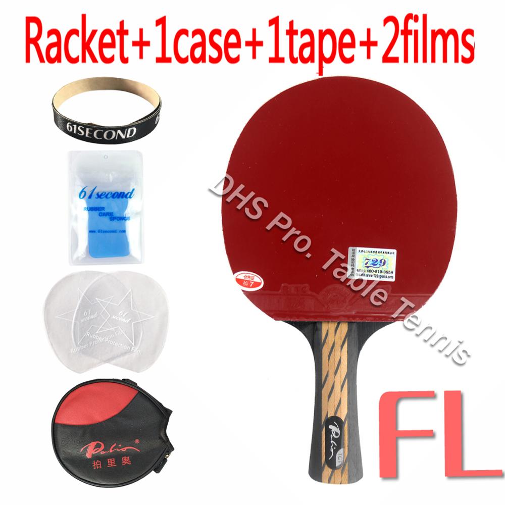 Pro Table Tennis PingPong Combo Racket Palio TCT with 729 General Sponge Rubber Shakehand long handle FL: FL with YM case