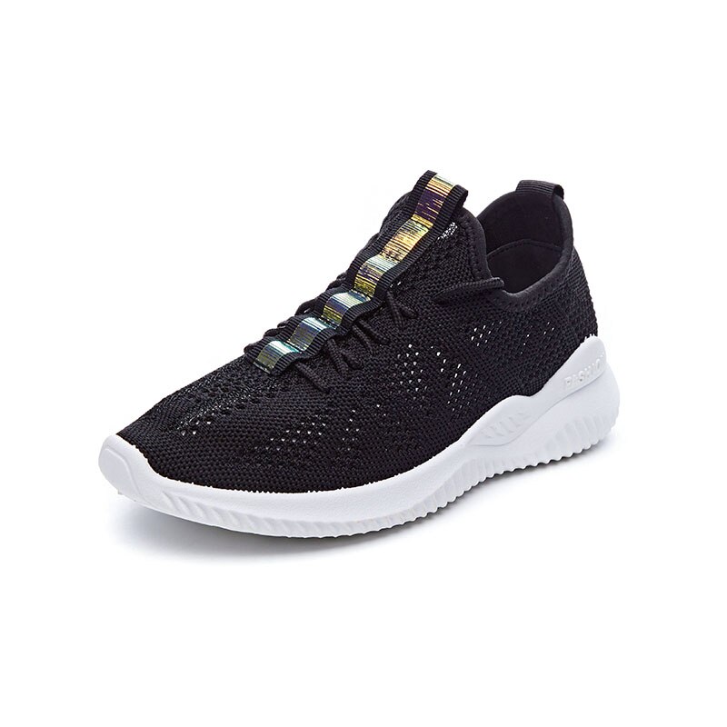 Women's Tennis Shoes - Lace-Up - Breathable Mesh Upper - Rubber Sole - Lightweight & Shock Absorbant: Black / 5