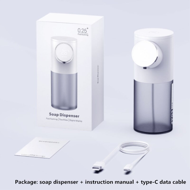 Auto Liquid Soap Foam Dispenser Rechargeable With Temperature Display Touchless Sensor Smart Hand Sanitizer Machine for Bathroom