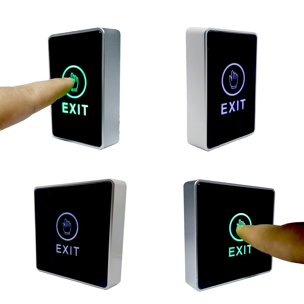 Blauw Groene Led Indicator Push Touch Exit Deur Exit Knop Voor Toegangscontrole Systeem