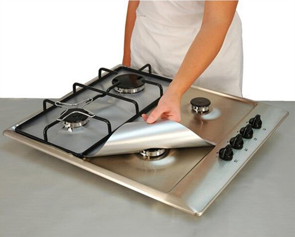 2 Stck Universal- Glas faser Herde Brenner Abdeckungen Schutz Blätter Ofen Liner Wiederverwendbare Abdeckung/Liner Folie Gas Küche Werkzeuge matt G531