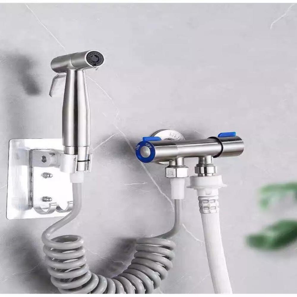 G1/2 Stainless Steel Triangle Valve One Into Two Out Double Water Double Control Angle Valve Toilet Water Inlet Switch Faucet