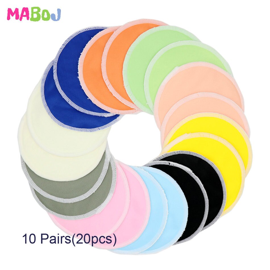 MABOJ Wiederverwendbare Brust Pads Bambus Krankenschwester Organische Pflege Pads 10 Pairs Für Mama Waschbar Wasserdicht Coton Reutilisable Schwangere: Default Title