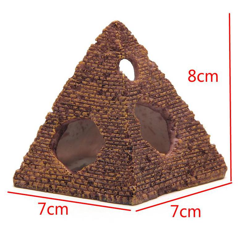 Fish Tank Egyptian Pyramid Decoration Aquarium Egypt Ancient Building Decor Acuario Rock Cave House for Fish Shrimp Ornaments: Default Title