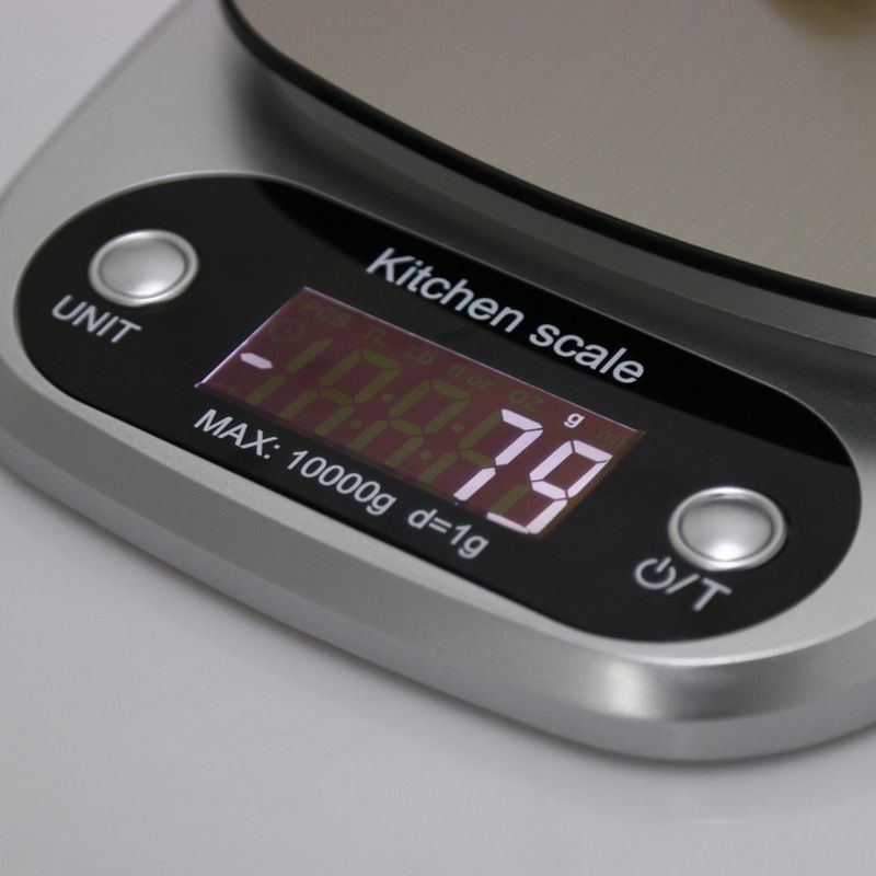 Kitchen Scales Food Baking Weight Digital LCD Electronic Weighing Scale 10kg(silver)