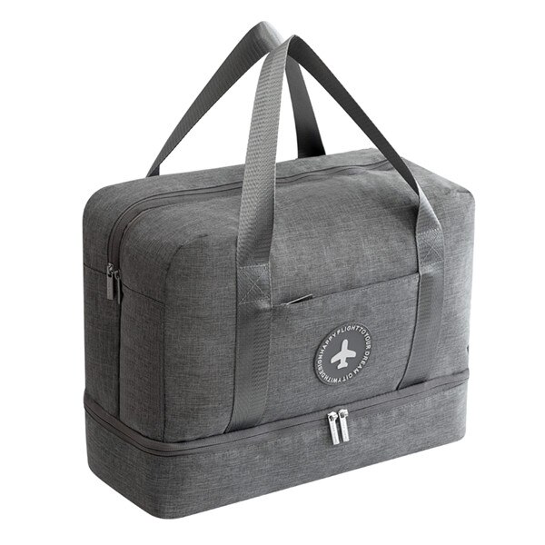 Männer Doppel Schicht Reisetasche Trockenen und Nassen Trennung Paket Strand Tasche Frauen Verpackung Cubes Kleidung Schuhe Duffle Beutel Handtasche neue: Gray