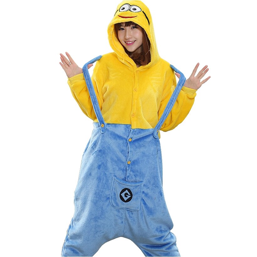 Pyjama à capuche à manches longues pour femme adulte, vêtement de nuit, motif dessin animé, Kigurumi, bleu, Animal, Halloween, noël: Bleu / XL