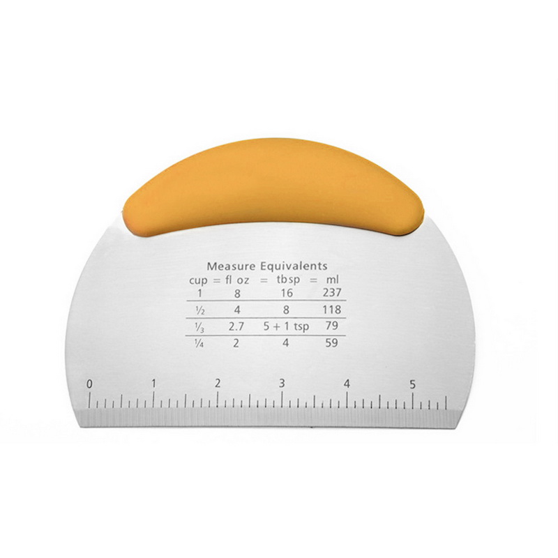 Pastry Scraper Chopper Flour Pastry Cutter with Scale Stainless Steel Flour Dough Pizza Cutter with Comfortable Handle: 3