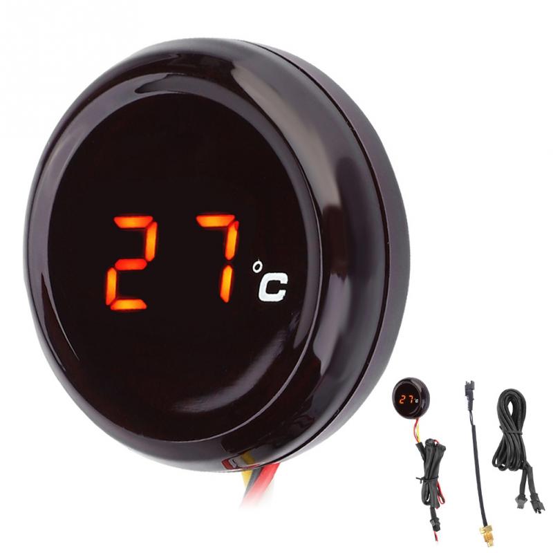 12V Universal Motorcycle Digital Thermometer Water Temperature Meter Gauge for Honda Kawasaki Yamaha Suzuki 0-120 Degree Celsius: Red