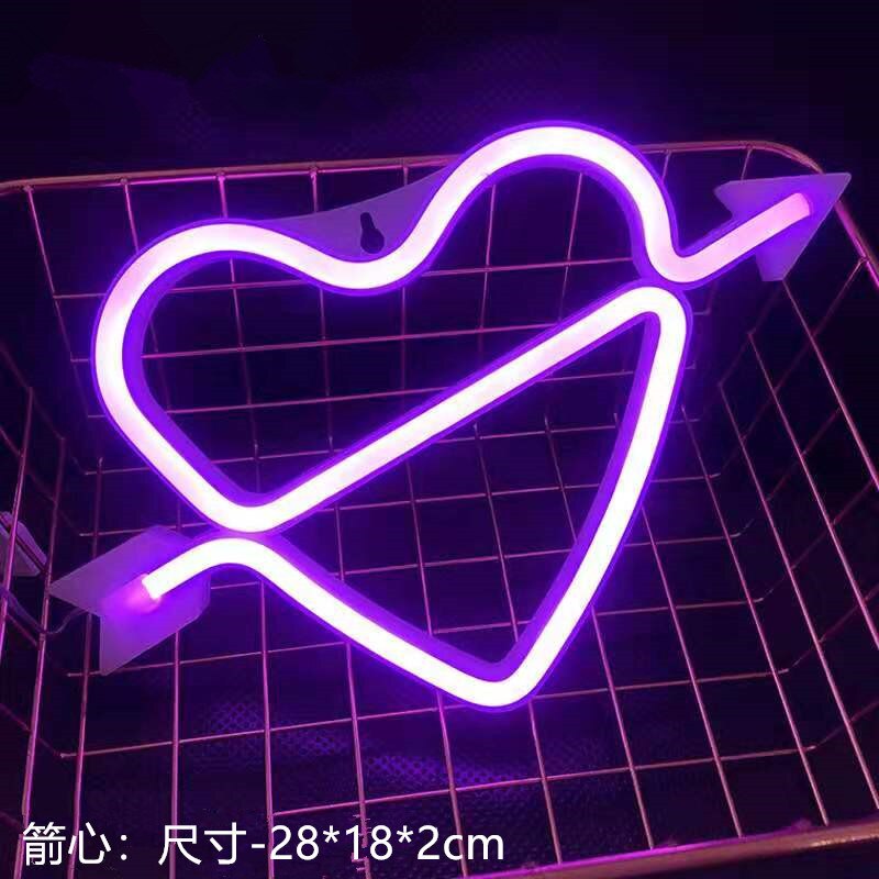 LED Neon Light Sign LOVE HEART Wedding Party Decoration Neon Lamp Valentines Day Anniversary Home Decor Night Lamp: 9
