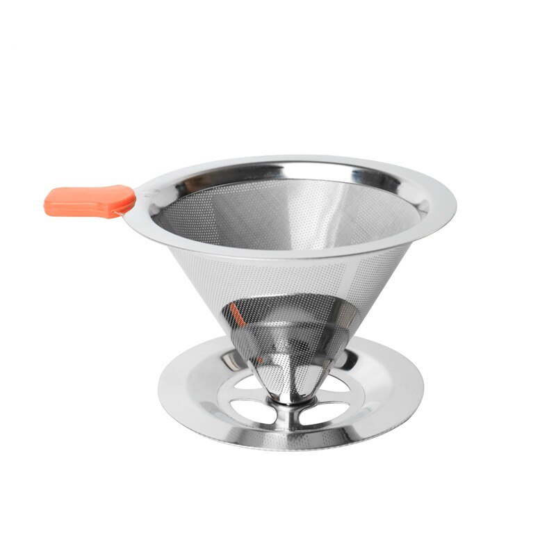 V60 rustfrit stål dryp filter med bund filterfri si hånd kaffe te perkolator genanvendelig kaffetragt