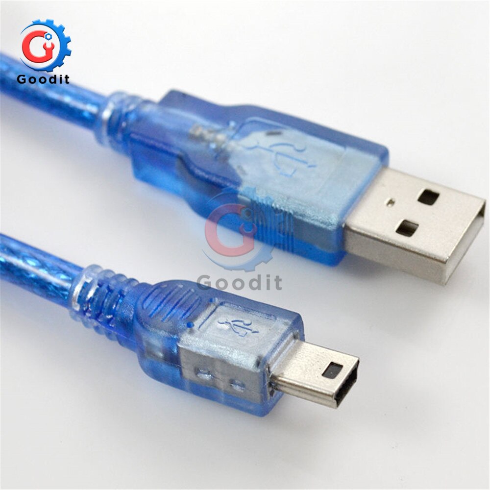 30cm USB 2.0 A Male To Mini B 5pin Male PC Data Cable Cord Leads for Arduino MCU Nano 3.0 Pro Also for Old Mobile Phone