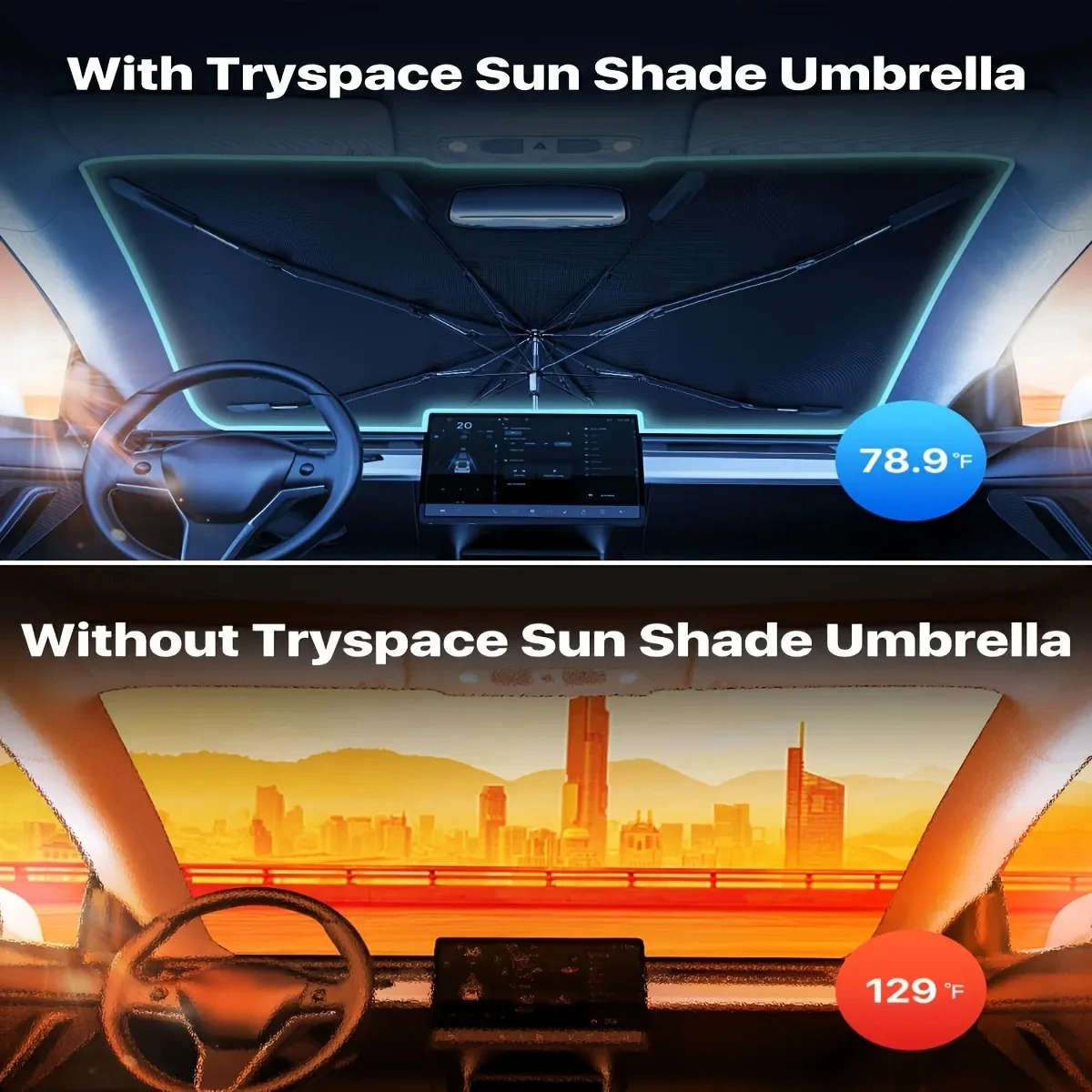 Parasol para coche, resistente a los rayos UV, parasol para ventana delantera de coche, cubierta plegable, protección para parabrisas de coche, accesorios para automóvil