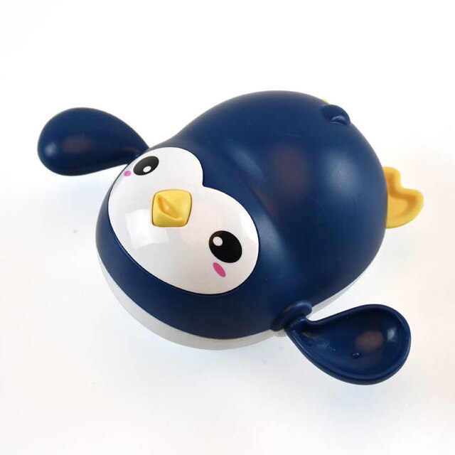 Baby Cute Animals Bath Toy Swimming Pool Water Play Bathing Ducks Crab Frog Classic Chain Clockwork Water Toys For Kids: Navy Penguin