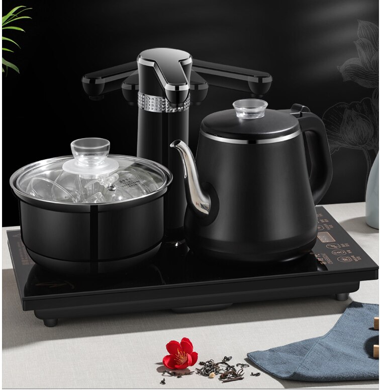 Electric Kettles household tea pot set 1.0L capacity stainless steel safety auto-off function, black