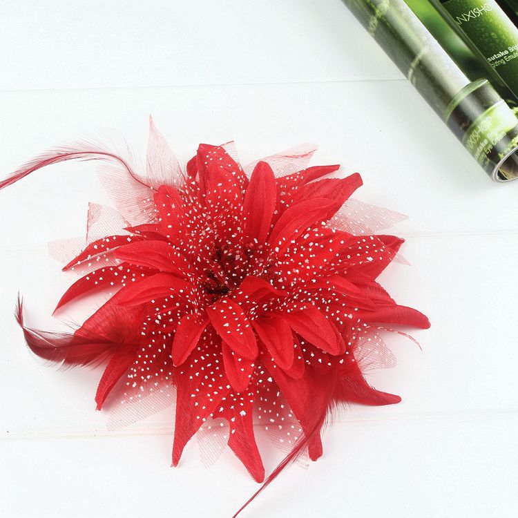 Mode Bloem Veer Bruiloft Haar Tovenaar Kraal Corsage Haarspeldjes Bruids Haarband Broche Pin Bloemen Gasten Noiva Haarspeldjes: Roze