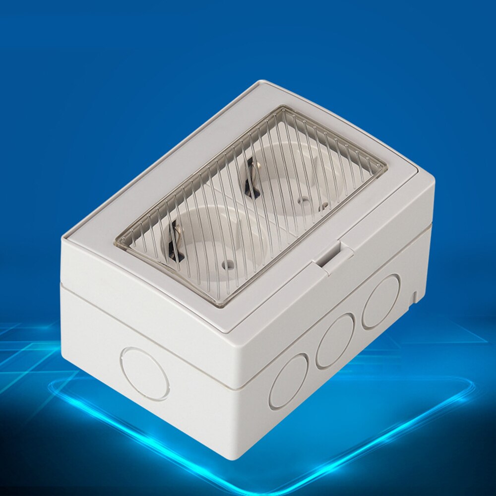Wall Socket EU Dual Power Outlet Outdoor Electrical Schuko Plug PC Exterior Waterproof Panel AC 110~250V 16A for Outside Balcony
