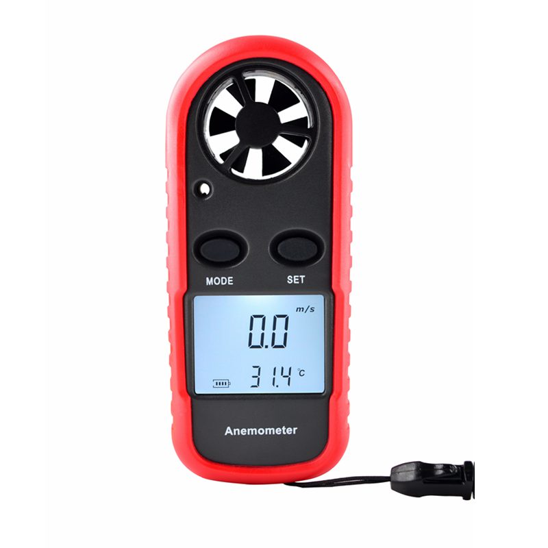 Mini Digitale Anemometer 0-30 m/s Wind Meter-10 ~ 45C Temperatuur Tester Anemometro LCD Backlight Air velocity Meet Gereedschap