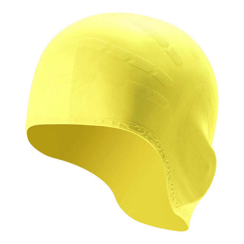 Women Men Children Swim Pool Waterproof Silicone Diving Swimming Cap Long Hair Safeguard Ear Cup Swim Caps Hat: 02