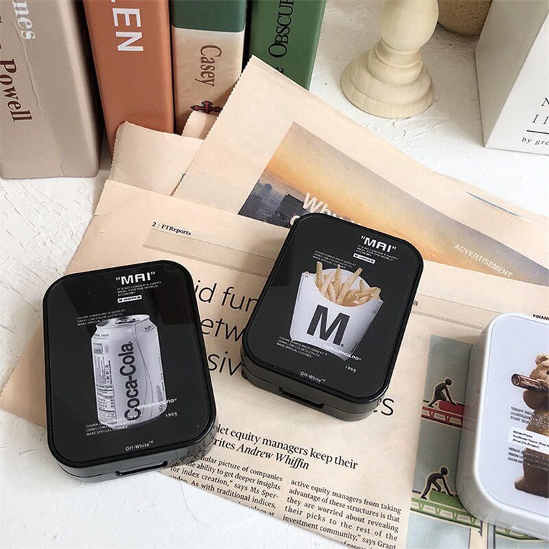 2 double boxes INS contact lens case with mirror beauty lens case contact lens storage box