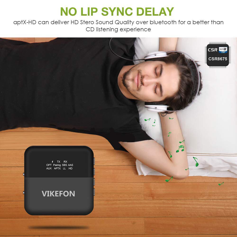 Bluetooth 5.0 Audio Transmitter Receiver Music CSR8675 AptX HD LL Low Latency TV PC Bt Wireless Adapter RCA/SPDIF/3.5mm Aux Jack