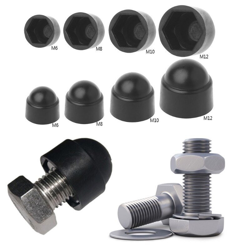 10 stk  m6 m8 m10 m12 bolt beskyttelse møtrik kuppel caps covers udsat sekskant plast  jy25 19 droship