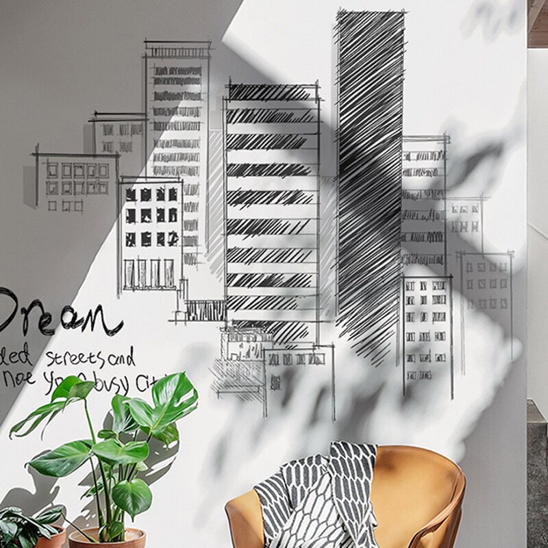 1pc PVC Large Wall Stickers Tall City Buildings Wa... – Grandado
