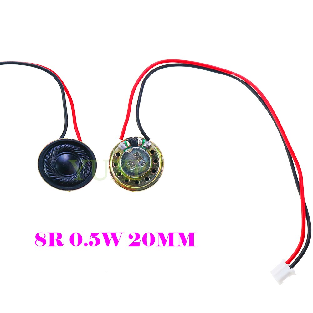YUXI 1 stücke Ultra-dünne Lautsprecher 8 Ohm 8R 0,5 W Lautsprecher Durchmesser 20mm 23mm 28mm 30mm 36mm 40mm 50mm 57mm Mit P 2,0 Terminal Draht: Silber