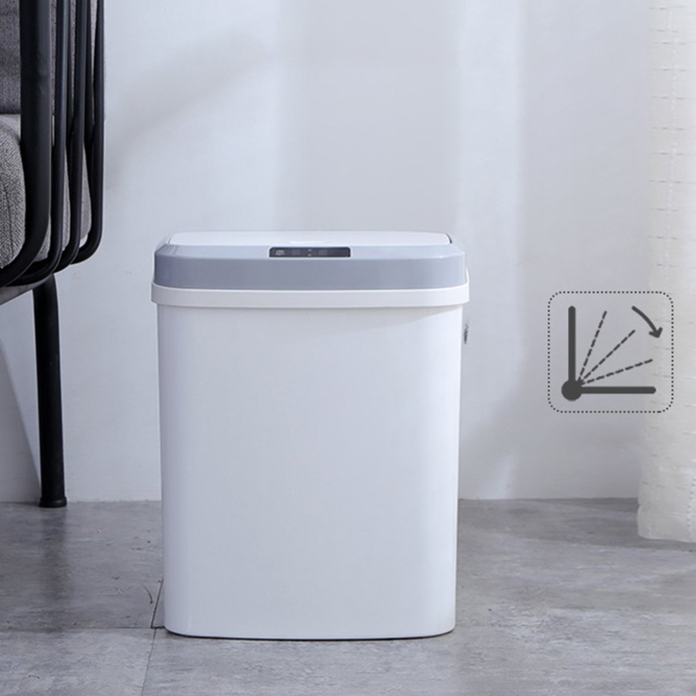 Intelligent Sensor Trash Can Household Mute Electric Cover Trash Can Charging Version Induction Plus Vibration