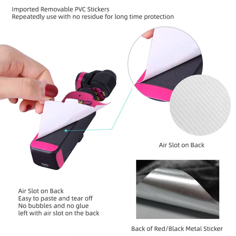 Colorful Decals Stickers Protective Film Waterproof PVC Body Case Cover For DJI OSMO Pocket 2 Handheld Gimbal Camera Accessories