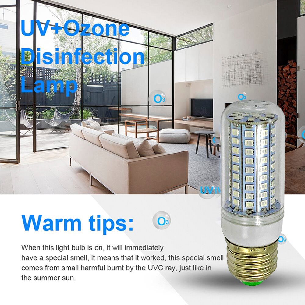 E27 10W 102 LED UV Germicidal Lamp UVC Ultraviolet Disinfection Sterilizer Sanitizer Light Corn Bulb Anti Bacteria Kill Mite