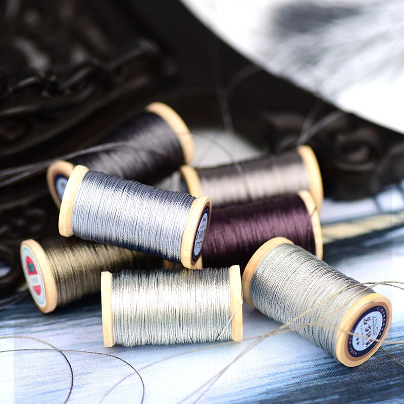 Roll Van 0.3Mm Polyamide Fiber Lijn Hand Geweven Borduurgaren Kwasten Lijn 50M Hoge Sterkte 3 Strengen draad Grijs