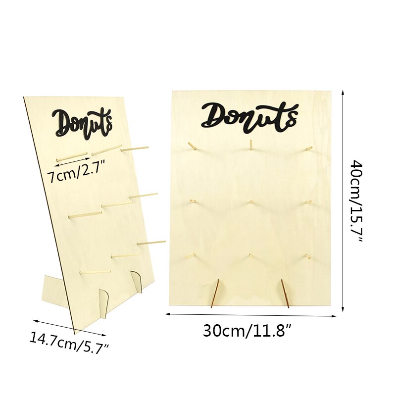 Reusable Wooden Donut Stand Wedding Decoration Table Donut Party Decor Baby Shower Birthday Party Favor Doughnut Display Stand: 1pc C01
