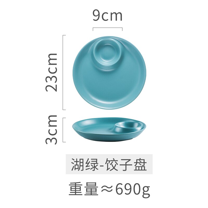 Ceramic Japanese Dumpling Plate With Seasoning Dish Sushi Fried Chicken Wing Snack Plate Home Dining Plate Kitchen Tableware: BLUE