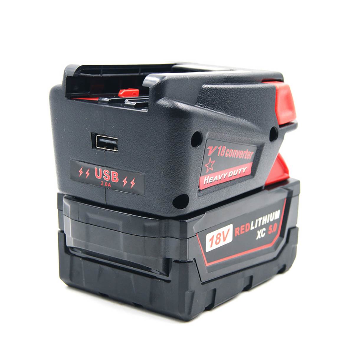 Konverter adapter lithium batteri strøm konverter til milwaukee  m18 18v til  v18 li- ion batteri usb telefon oplader opladningsværktøjer
