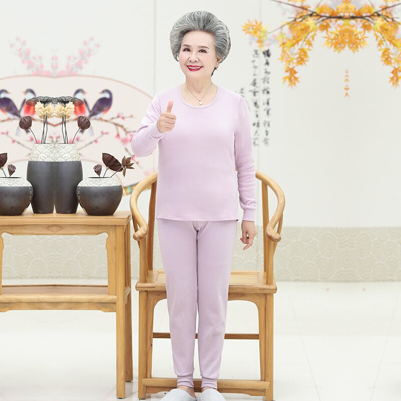 Women's Thermal Underwear Set - 2PC Long Johns - High-Rise Solid Organic Cotton - Plus Size