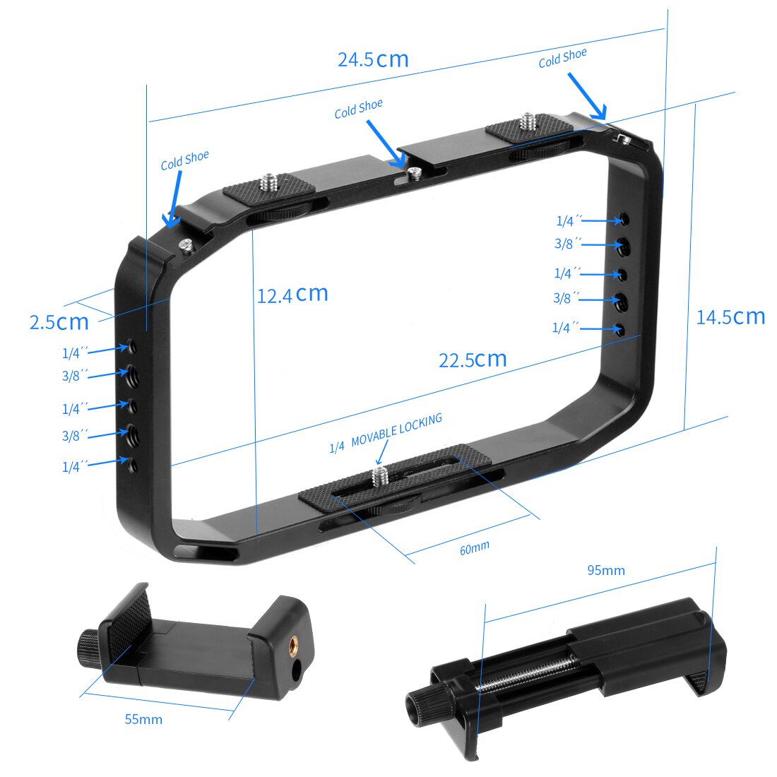 Handheld Kooi Voor Osmo Action/Yi/Eken Voor Gopro 7 6 Mobiel Clip Stand Houder Video Vlog Grip stabilizer Rig Beugel Cam