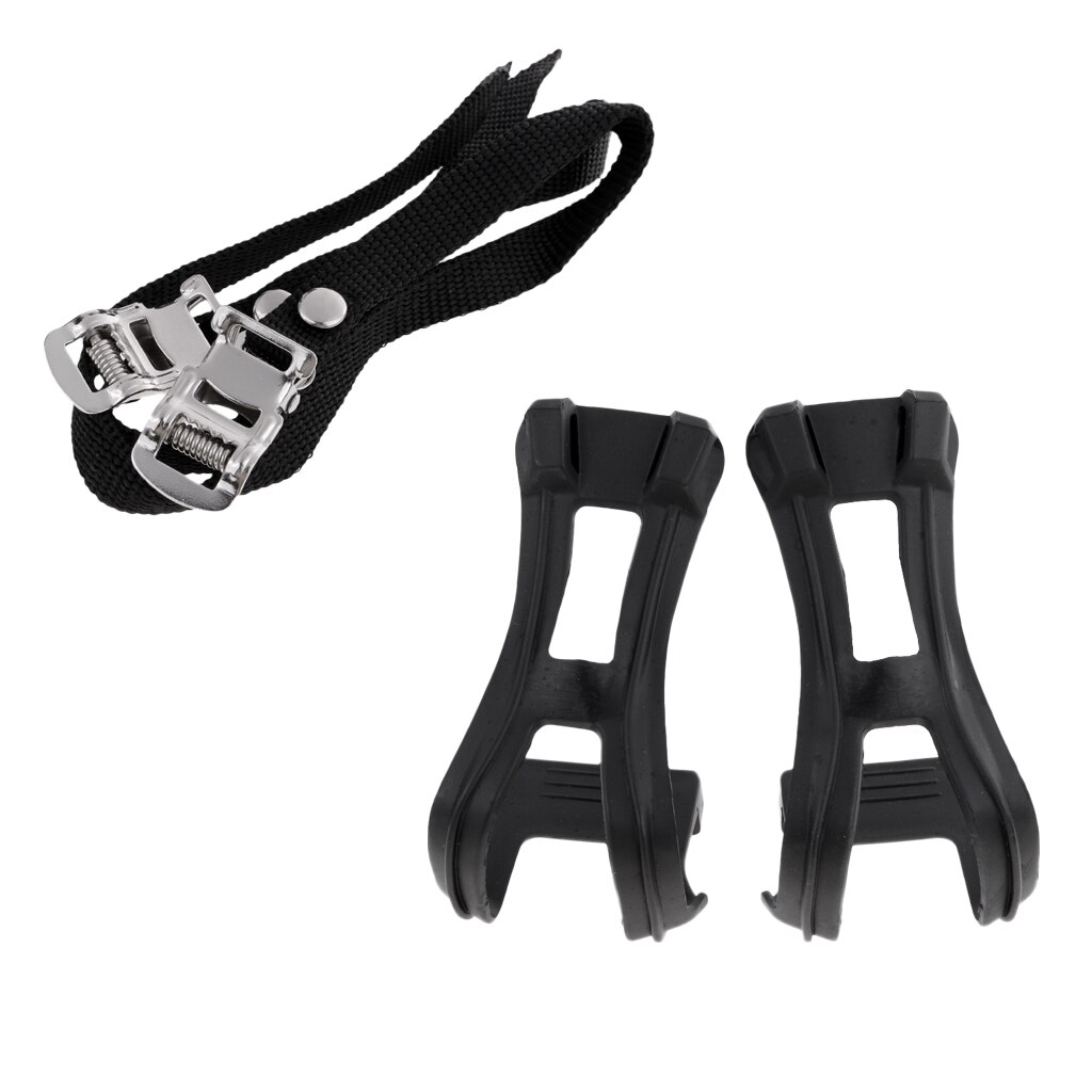1 Paar Weg Mountainbike Pedaal Teen Clips En Riem Set Met Schroef