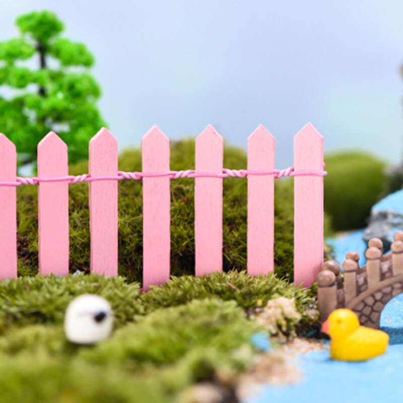 Kleine Zaun Handwerk Micro Landschaft Farbe Holz Bonsai Sukkulenten Mini Zaun Dekoration Garten Environmentaly Schutz: Lila