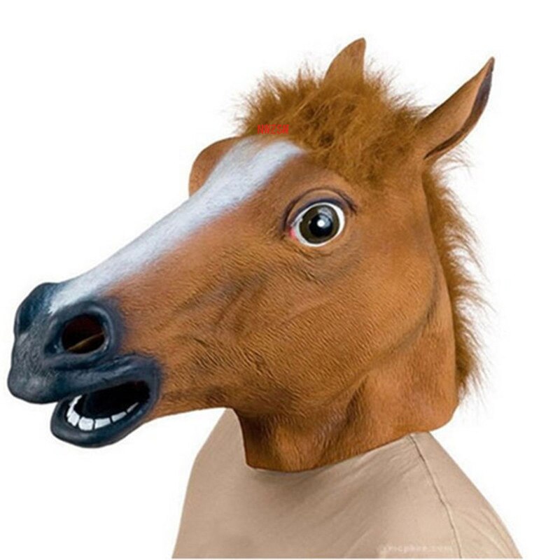 Halloween Maske Ball Cosplay Latex Pferd Kopf Maske Ebene Kopf einstellen Pferd Maske Hund Pferd Juni Pferd Maske