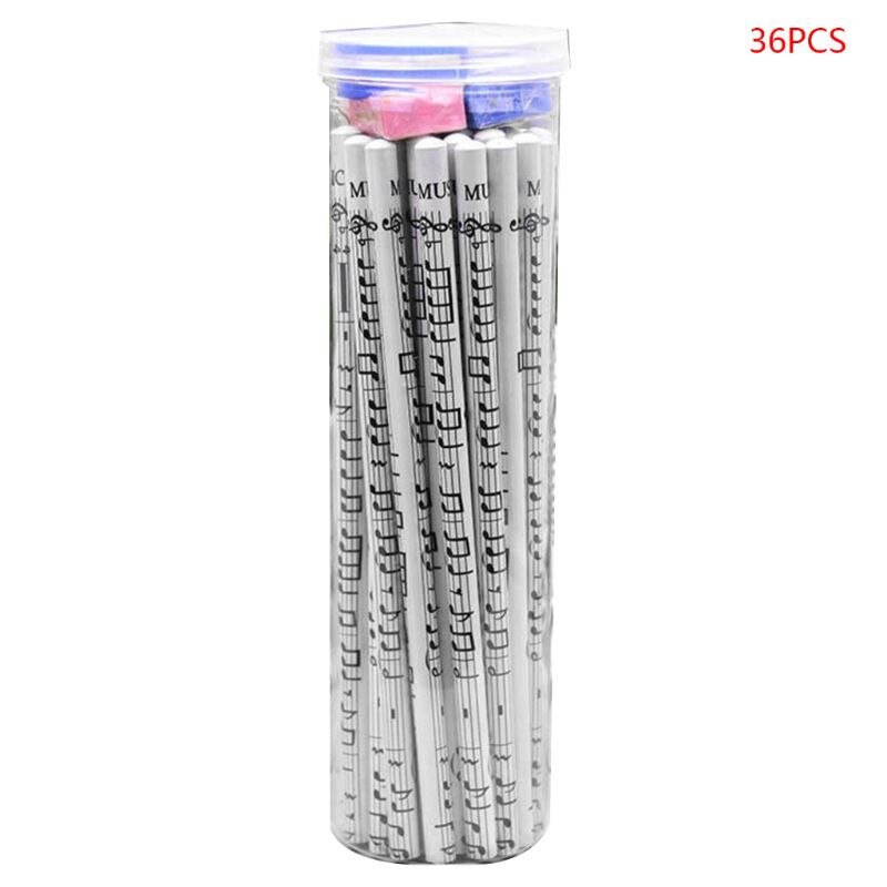 36pcs Musical Note Pencil Pen 2B Standard Piano Notes Writing Drawing Stationery: D