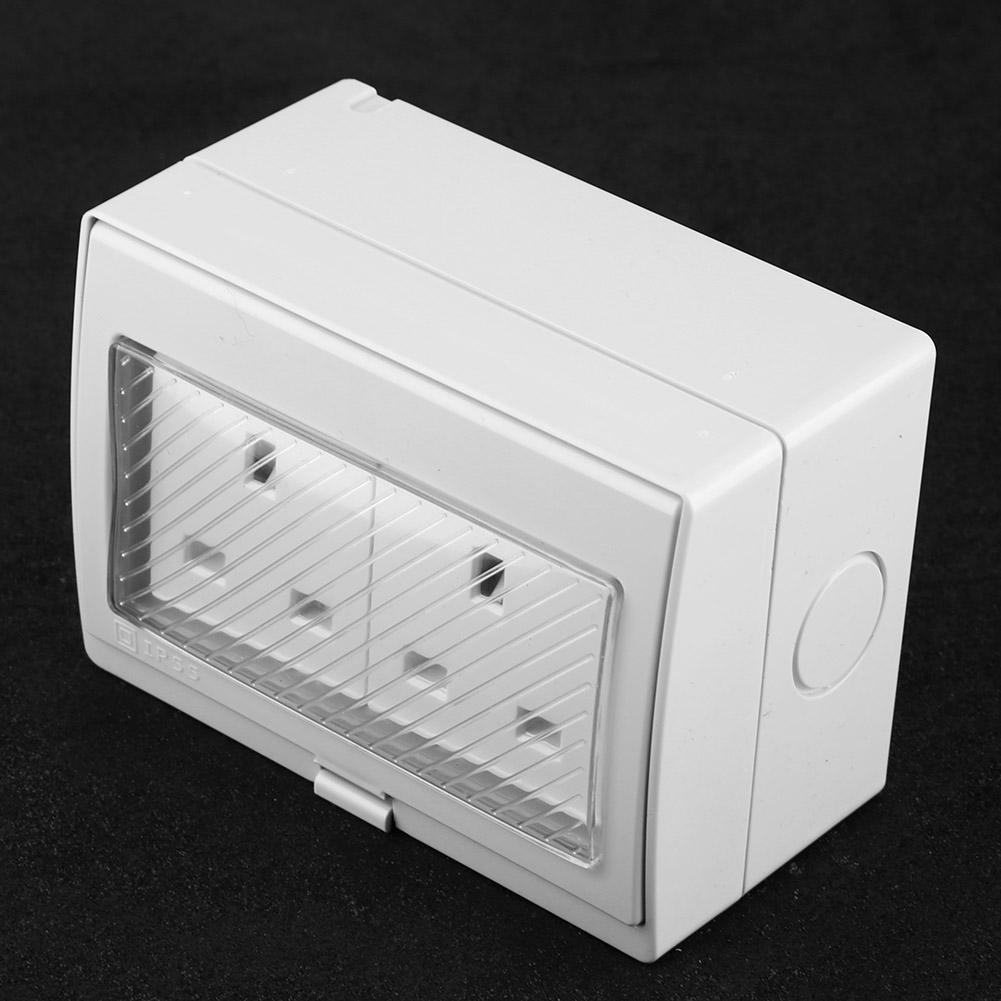 IP55 Waterproof Two Outlets Wall Mounted Plug Adapter Socket (UK Plug)