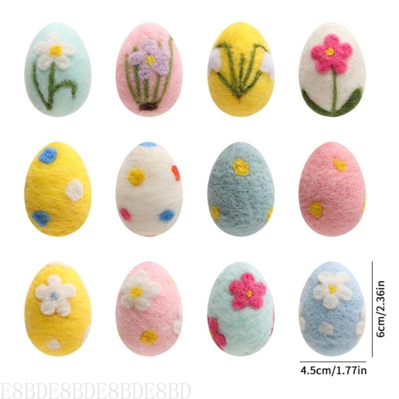 E8BD 3 stuks vilten eieren voor eastersmandvullers en decoraties hangend ornament