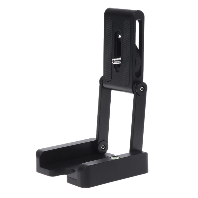 OOTDTY Z Flex Tilt Tripod Head Aluminum Alloy Folding Z Tilt Head Quick Release Plate Stand Mount Spirit Level For Phones Camera