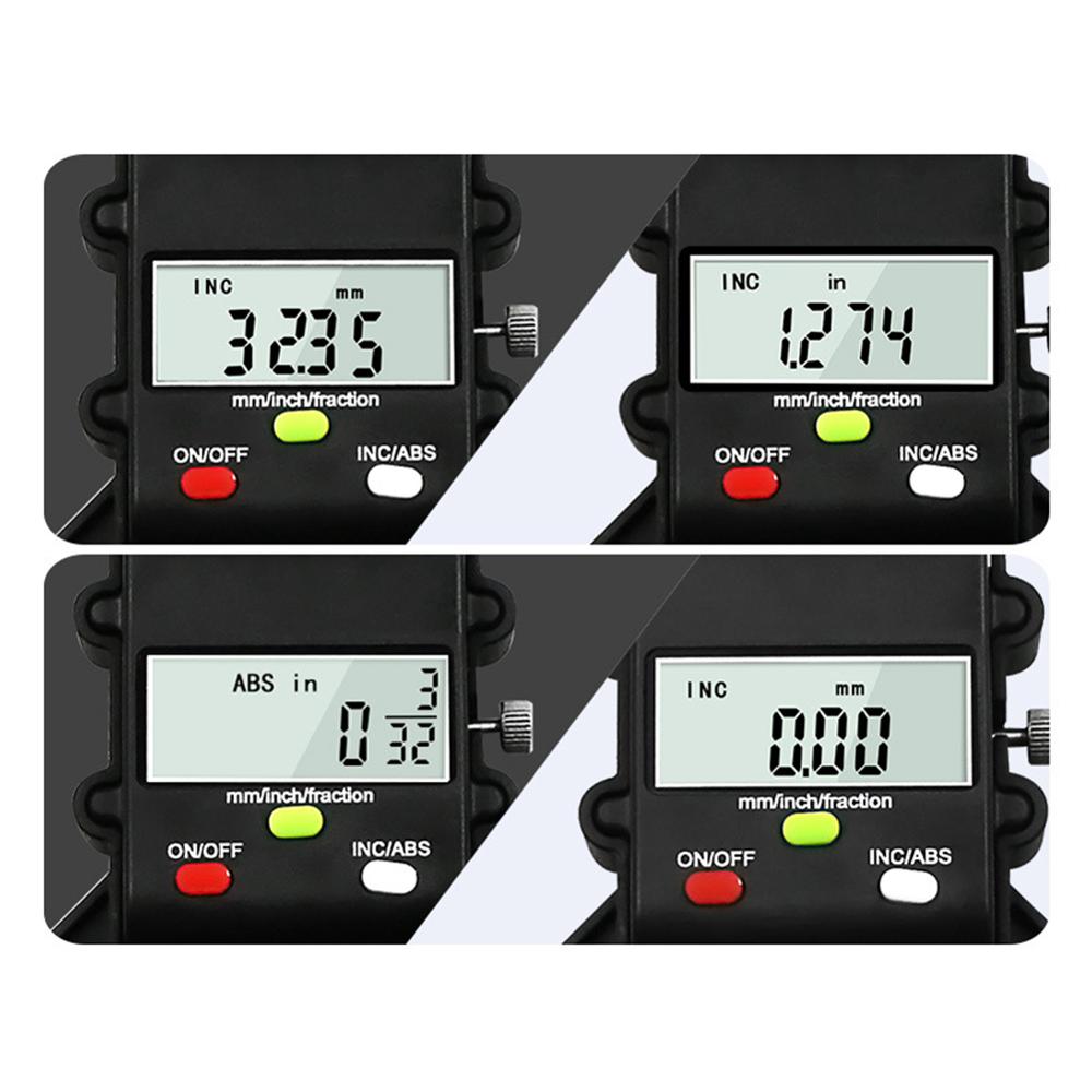 Digital Depth Gauge Digital Tread Depth Gauge LCD Magnetic Self Standing Aperture 80mm Hand Routers Button battery