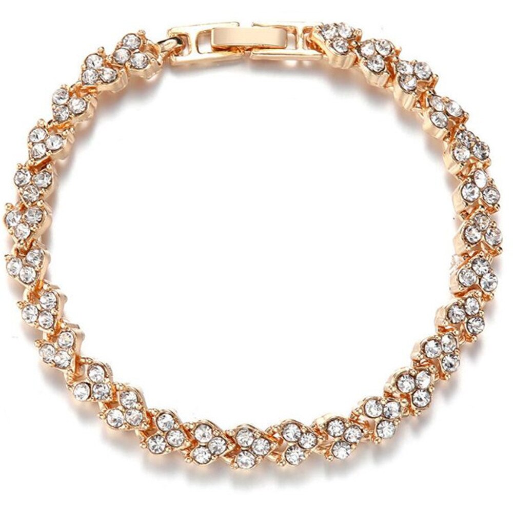 Pulseras de de estilo romano para mujer, pulseras con botón a presión, pulseras de cristal, dije pulseras: De oro y de color