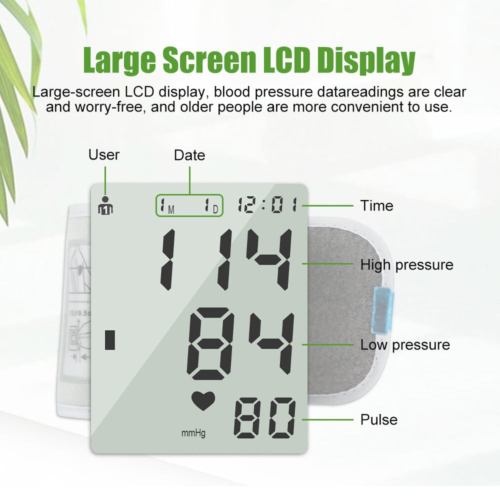 Bloeddrukmeter Pols Bloeddrukmeter Bloeddruk Presure Meter Monitor Hartslagmeter Draagbare Tonometer Bp Gezondheidszorg