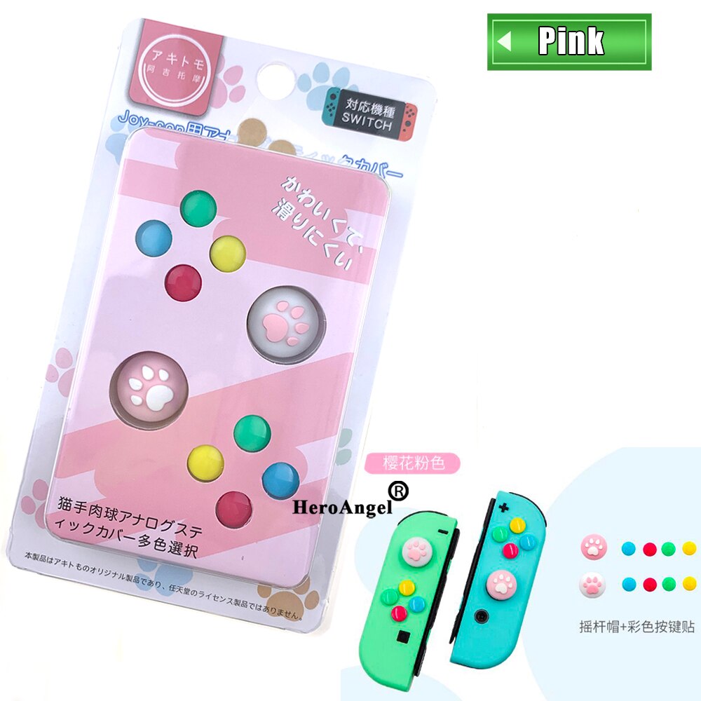 NS Switch JoyCon DIY Colorful ABXY Directions Keys Buttons for Nintend Switch NS NX Controller Joy-con Left Right Controller: Pink